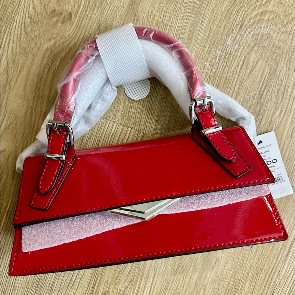 Aldo Red Mini Bag with Silver Accents